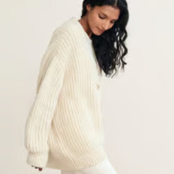 Jenni Kayne Alpaca Cocoon Ivory Cardigan - Picture 2 of 9